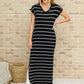 Striped Maxi Dress In Black