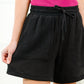 Sunshine Soiree Double Gauze Shorts in Black