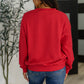 Sweet with a Side Eye Drop Shoulder Pullover in True Red