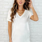 The Every Outfit Basic V-Neck Top in Off White