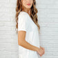 The Every Outfit Basic V-Neck Top in Off White
