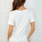 The Every Outfit Basic V-Neck Top in Off White