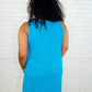 The Power I Hold V-Neck Ribbed Knit Dress in Aqua Glow