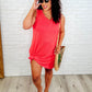 The Power I Hold V-Neck Ribbed Knit Dress in Summer Coral