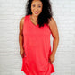 The Power I Hold V-Neck Ribbed Knit Dress in Summer Coral