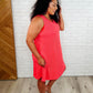 The Power I Hold V-Neck Ribbed Knit Dress in Summer Coral