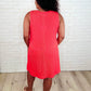 The Power I Hold V-Neck Ribbed Knit Dress in Summer Coral