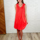 The Power I Hold V-Neck Ribbed Knit Dress in Summer Coral