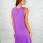 The Power I Hold V-Neck Ribbed Knit Dress in Tropical Violet