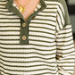 Timeless Lines Contrast Henley Top