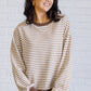 Too Good to be True Striped Drop Shoulder Top in Brown