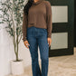 Travel Destination Cowl Neck Pullover in Chocolate