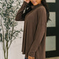 Travel Destination Cowl Neck Pullover in Chocolate