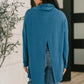 Travel Destination Cowl Neck Pullover in Dark Teal