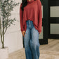 Travel Destination Cowl Neck Pullover in Wine