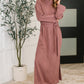 Travel Plush Knit Dress in Autumn Berry