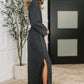 Travel Plush Knit Dress in Charcoal