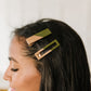 Two Tone Hair Clip Set in Green