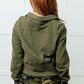 Under Her Spell Half Zip Pullover in Green