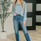 Urban Flux Scooped Hi-Low Long Pullover in Blue Grey