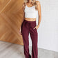 Runner's High Drawstring Joggers in Red Merlot