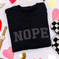 Embroidered Nope Glitter Sweatshirt in Four Colors