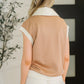 Whispered Urgently Color Block Half Zip Top