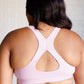 Working Out My Ego Cross Back Sports Bra in Mauve Peony