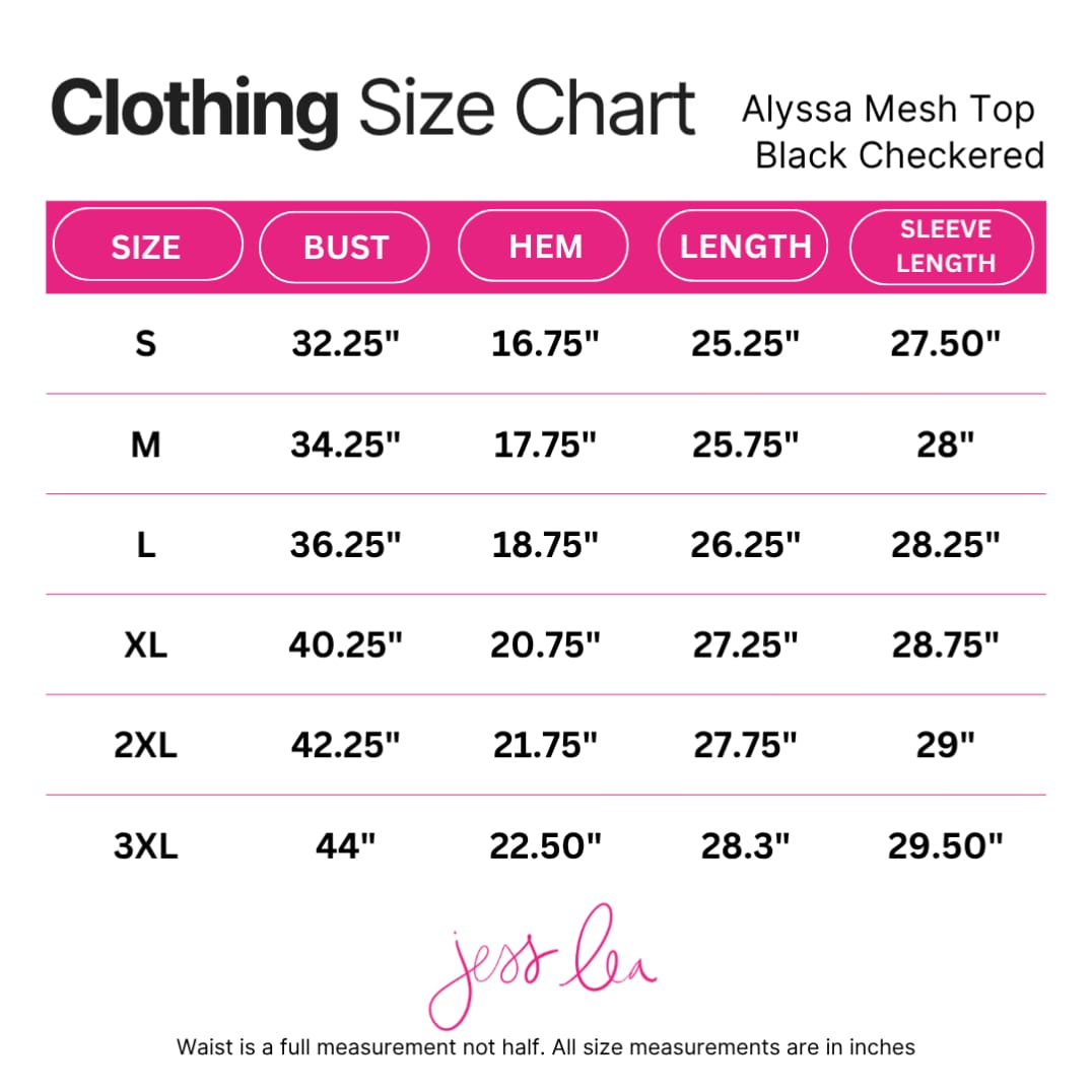 Alyssa Mesh Top — Black Checkered