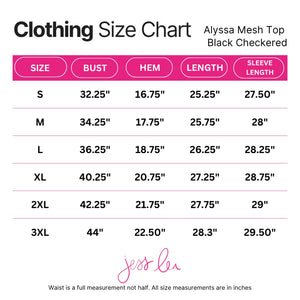 Alyssa Mesh Top — Black Checkered