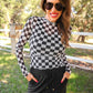 Alyssa Mesh Top — Black Checkered