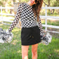 Alyssa Mesh Top — Black Checkered