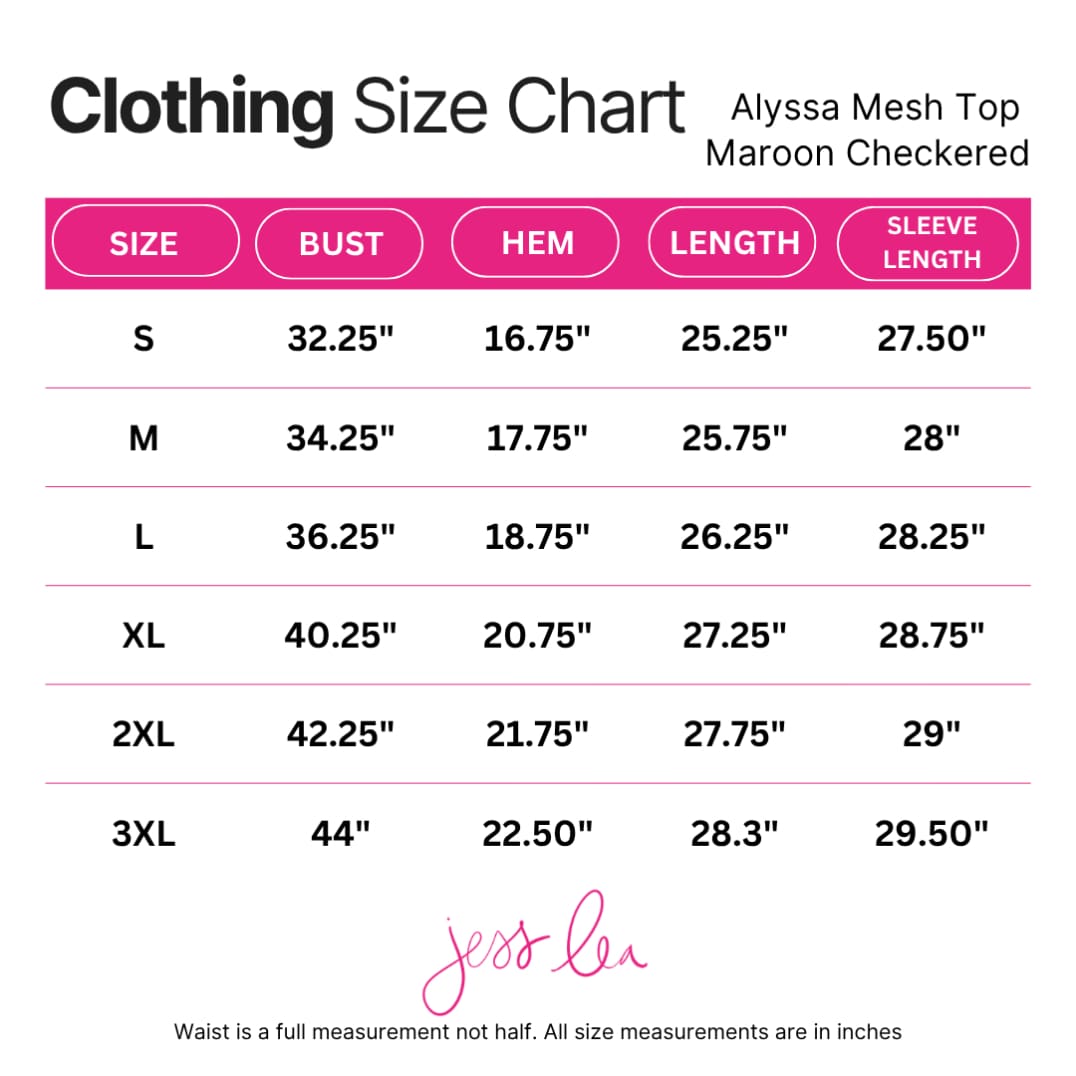 Alyssa Mesh Top — Maroon Checkered