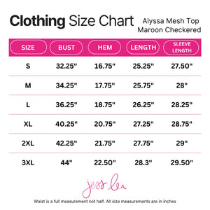 Alyssa Mesh Top — Maroon Checkered