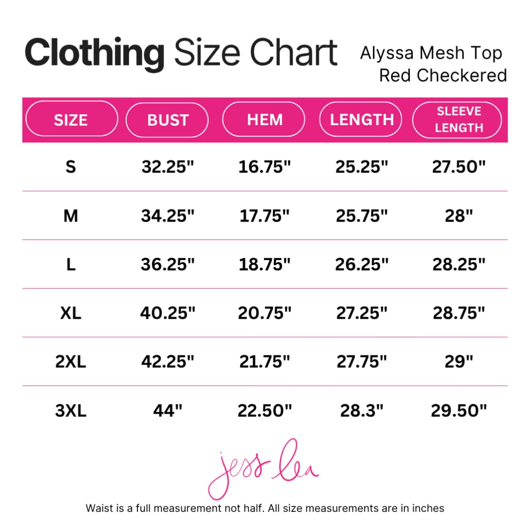 Alyssa Mesh Top — Red Checkered