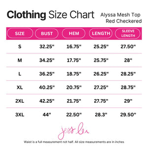 Alyssa Mesh Top — Red Checkered