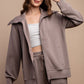 Modal Poly Full Zip Jacket in Mocha