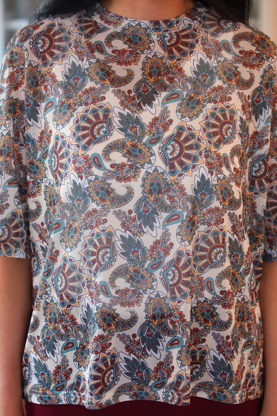 Emma Mesh Tee — Magnolia Paisley