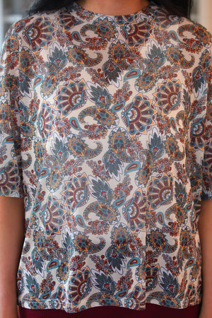 Emma Mesh Tee — Magnolia Paisley