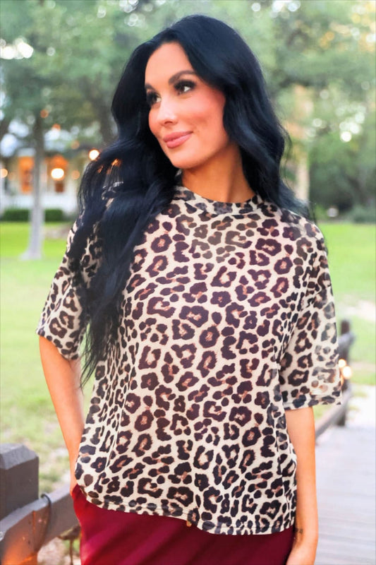 Emma Mesh Tee — Safari Chic