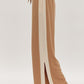 Solid Ribbed Contrast Trim Wide Leg Pants in Camel