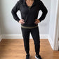 Everyday Ease black joggers and quarter zip jacket