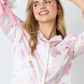 Satin Champagne Long Sleeve Pajama Top