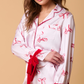 Satin Pajama Top with Bow on the Cuffs