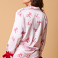 Satin Pajama Top with Bow on the Cuffs